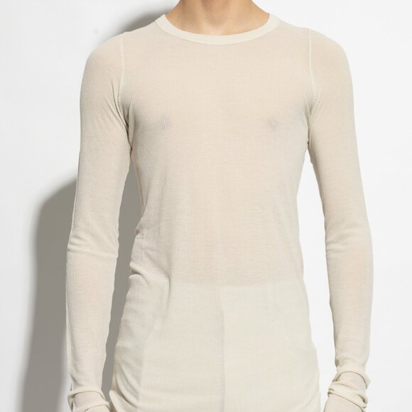 BNWT SS25 RICK OWENS "HOLLYWOOD" RIB LS T TSHIRT S - Picture 1 of 12
